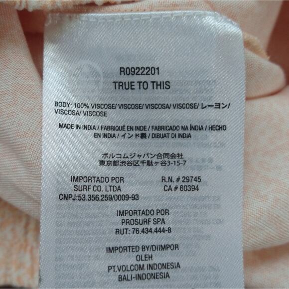 W Volcom Girls Casual Orange White Static Bloom Pull On Shorts NWT Size XS 5/6 - Picture 8 of 8